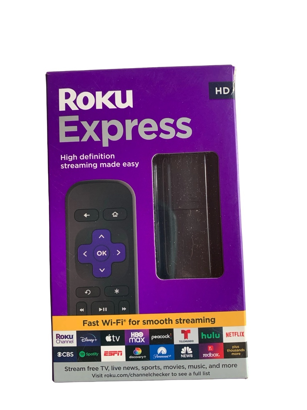 Roku Express 3960R HD Streaming Media Player 1080P with Remote Open Box